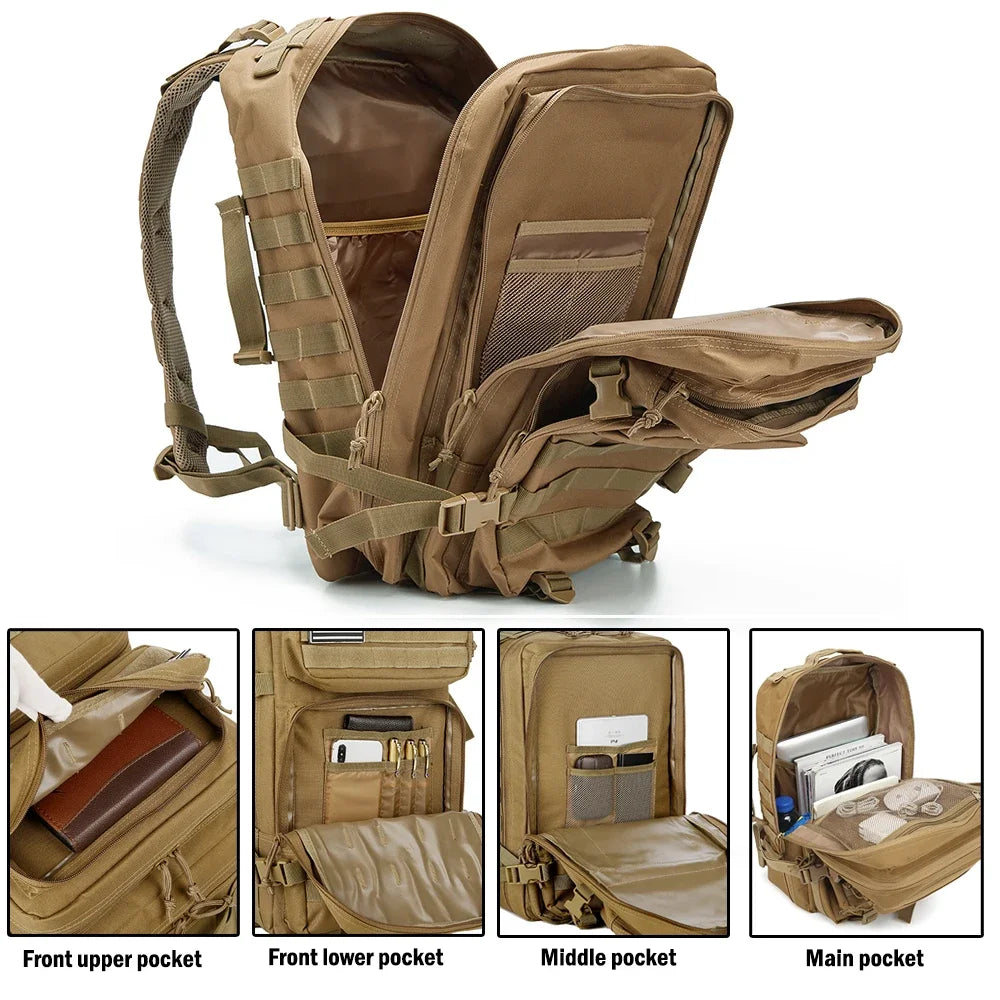 Camo Hunting Backpack — Waterproof MOLLE, Tactical Camouflage