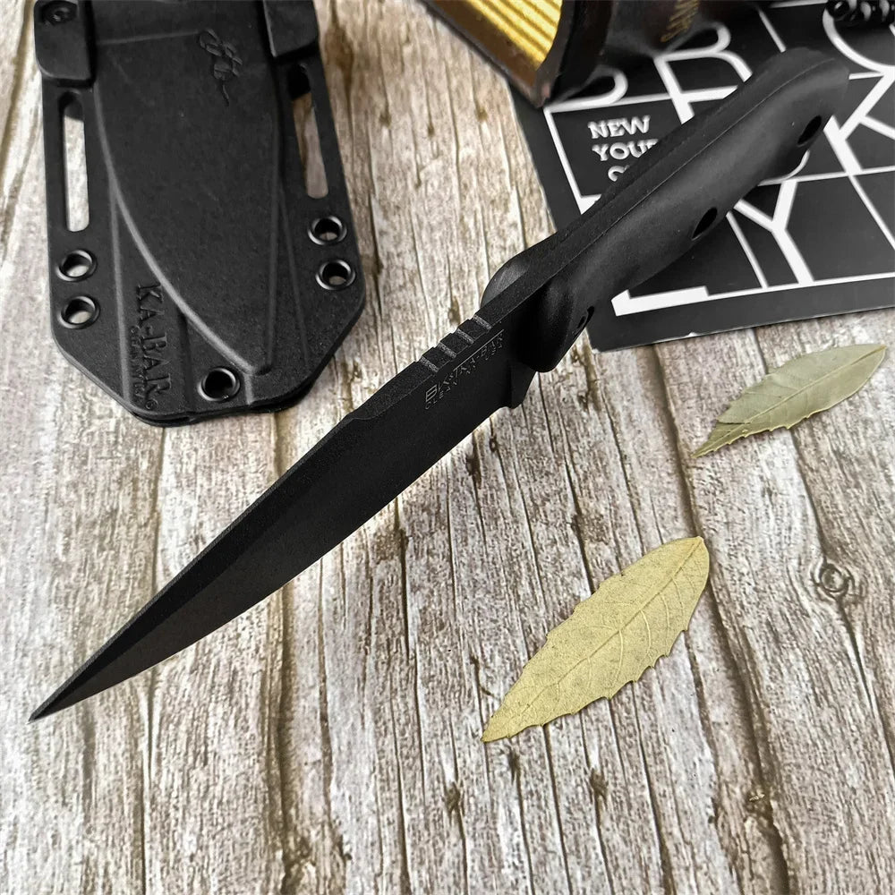 KA-BAR Fixed Blade Knife — D2 Steel, 18cm Blade, Survival Ready
