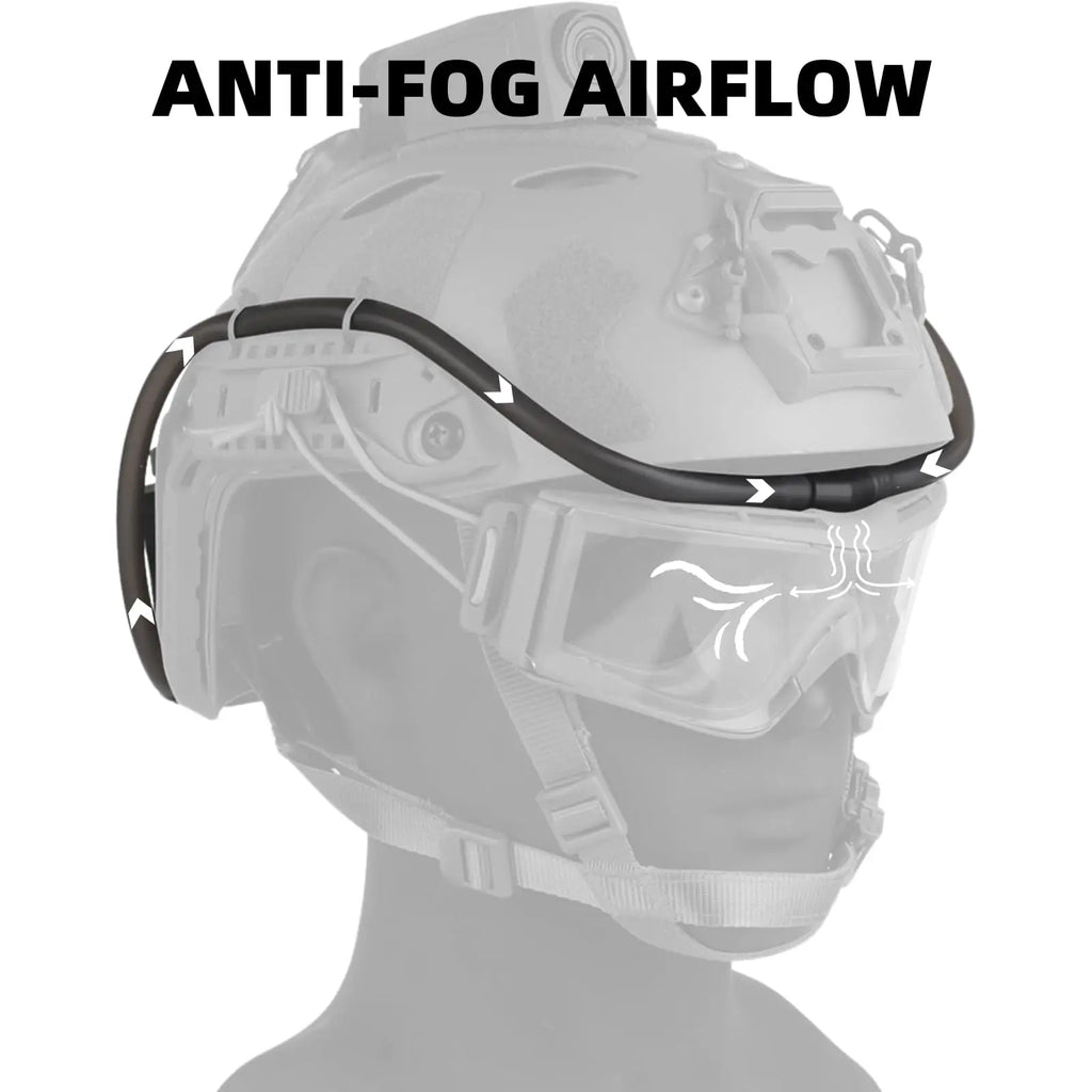 Defogging Tactical Goggles — Fan-Powered, USB-C, Airsoft & Outdoor