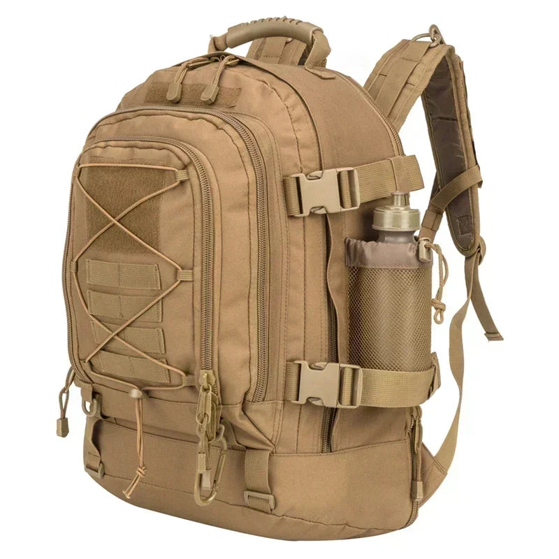 60L XL Tactical Backpack — MOLLE, Water-Resistant, Laptop Compartment
