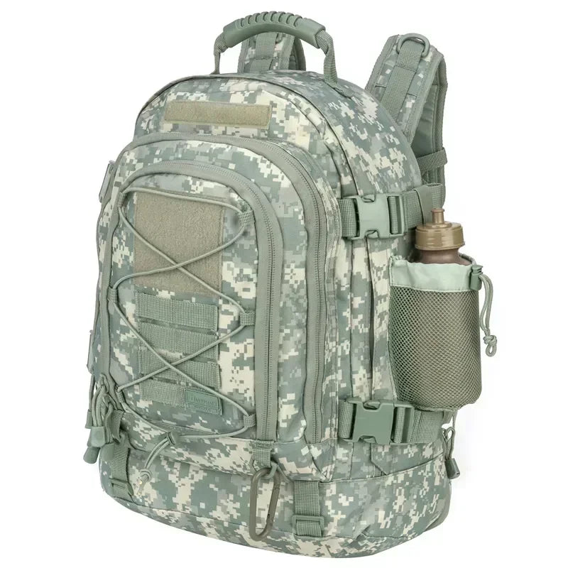 60L XL Tactical Backpack — MOLLE, Water-Resistant, Laptop Compartment