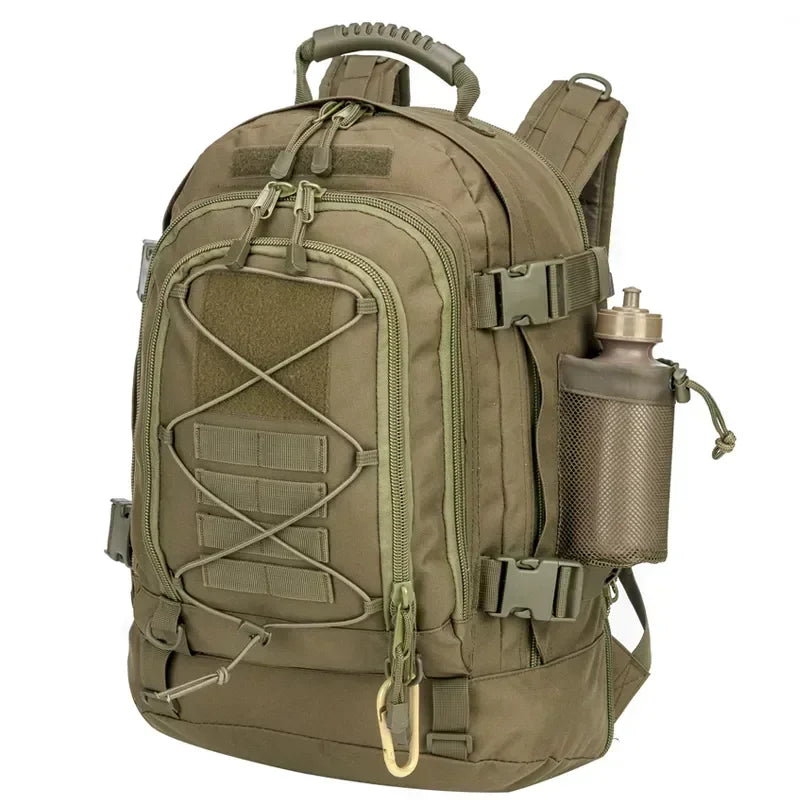 60L XL Tactical Backpack — MOLLE, Water-Resistant, Laptop Compartment