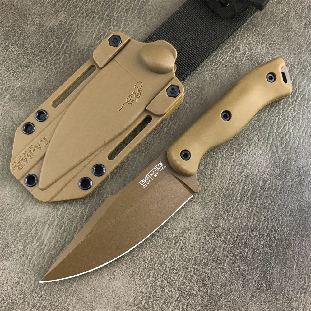 KA-BAR Fixed Blade Knife — D2 Steel, 18cm Blade, Survival Ready